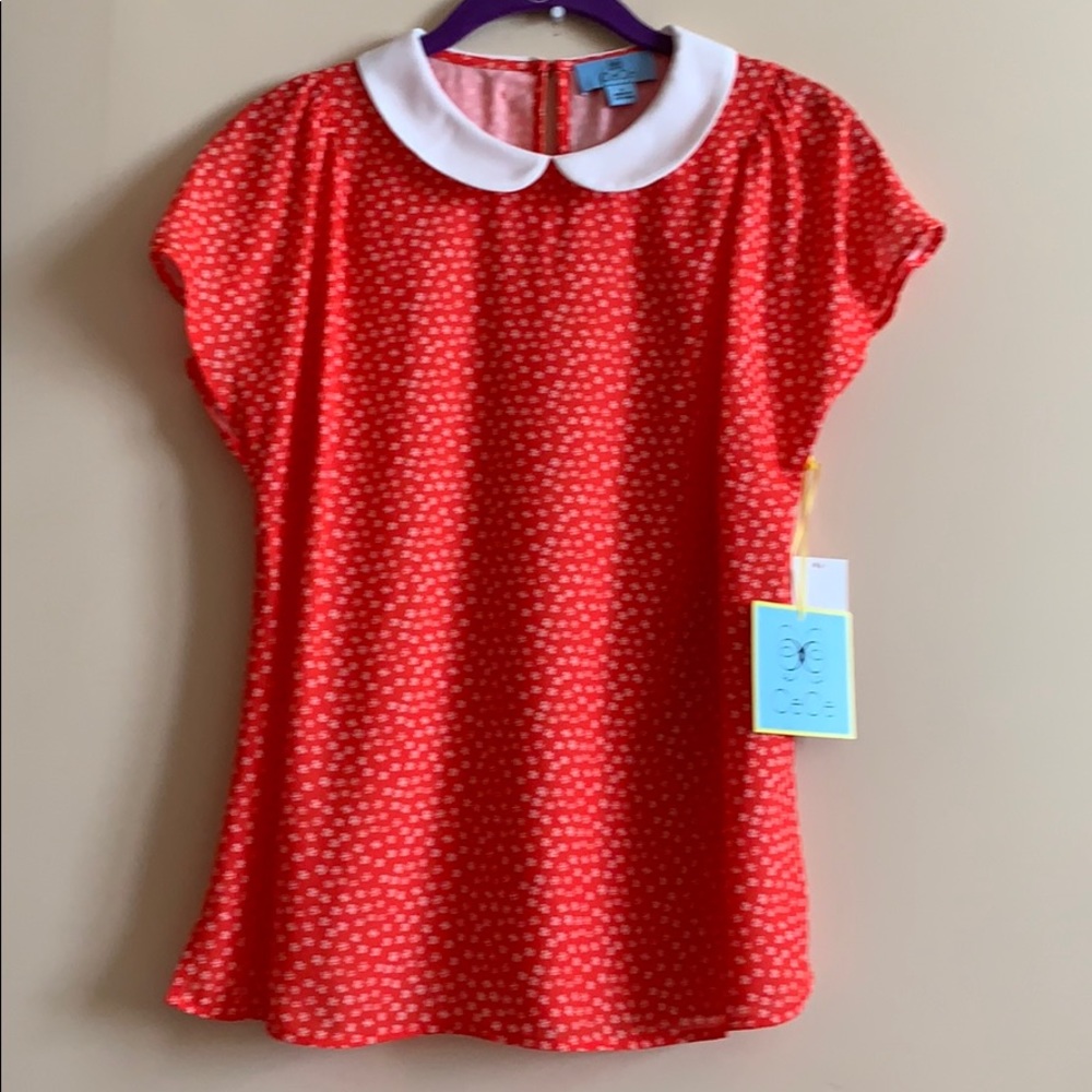 NWT! Cece orange floral blouse -small